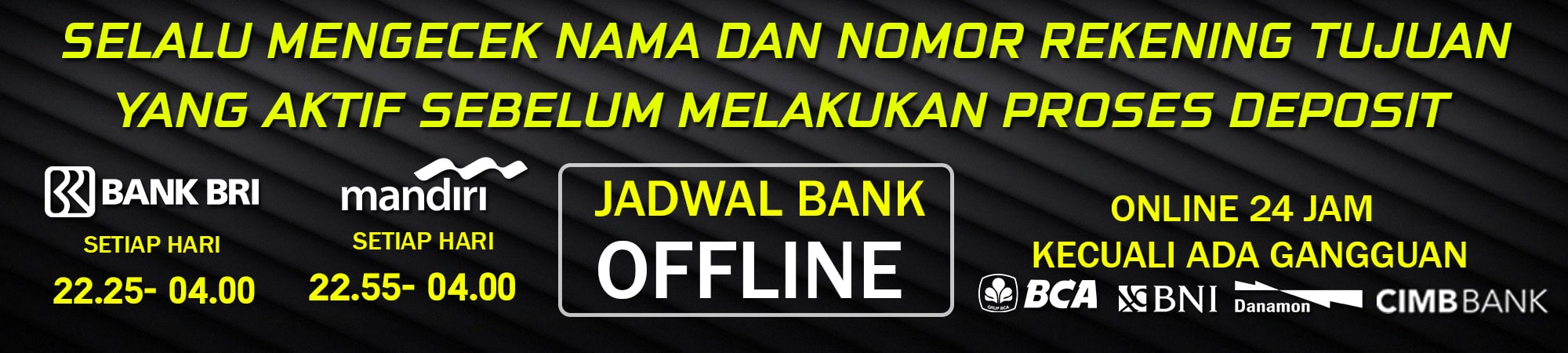 Jadwal bank Judi Online